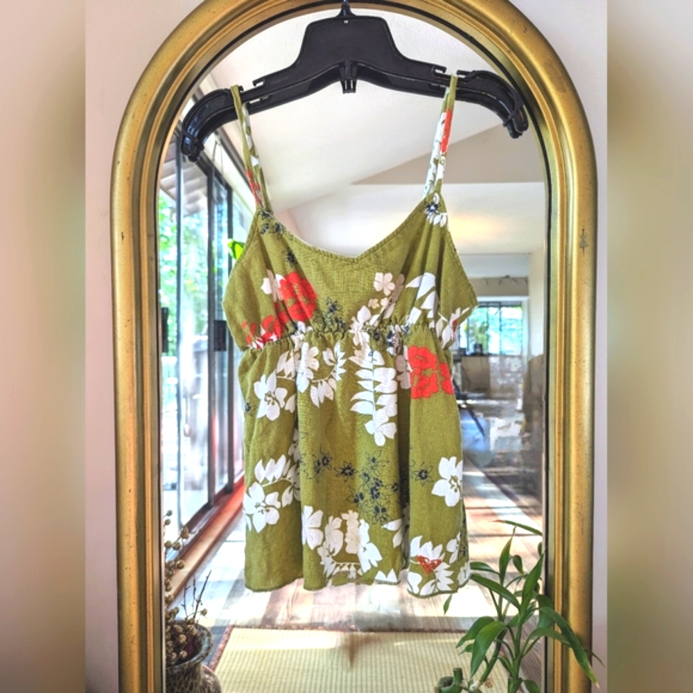 Roxy Linen+Rayon Floral Top M